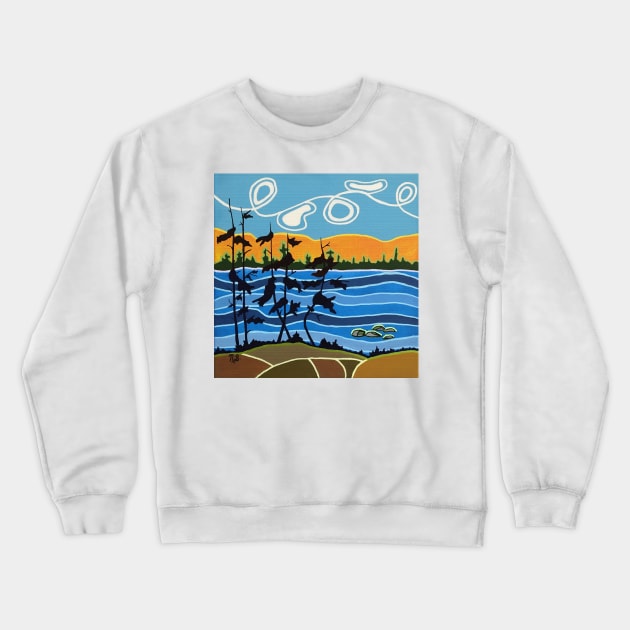 True North in Blue Crewneck Sweatshirt by ninasilver